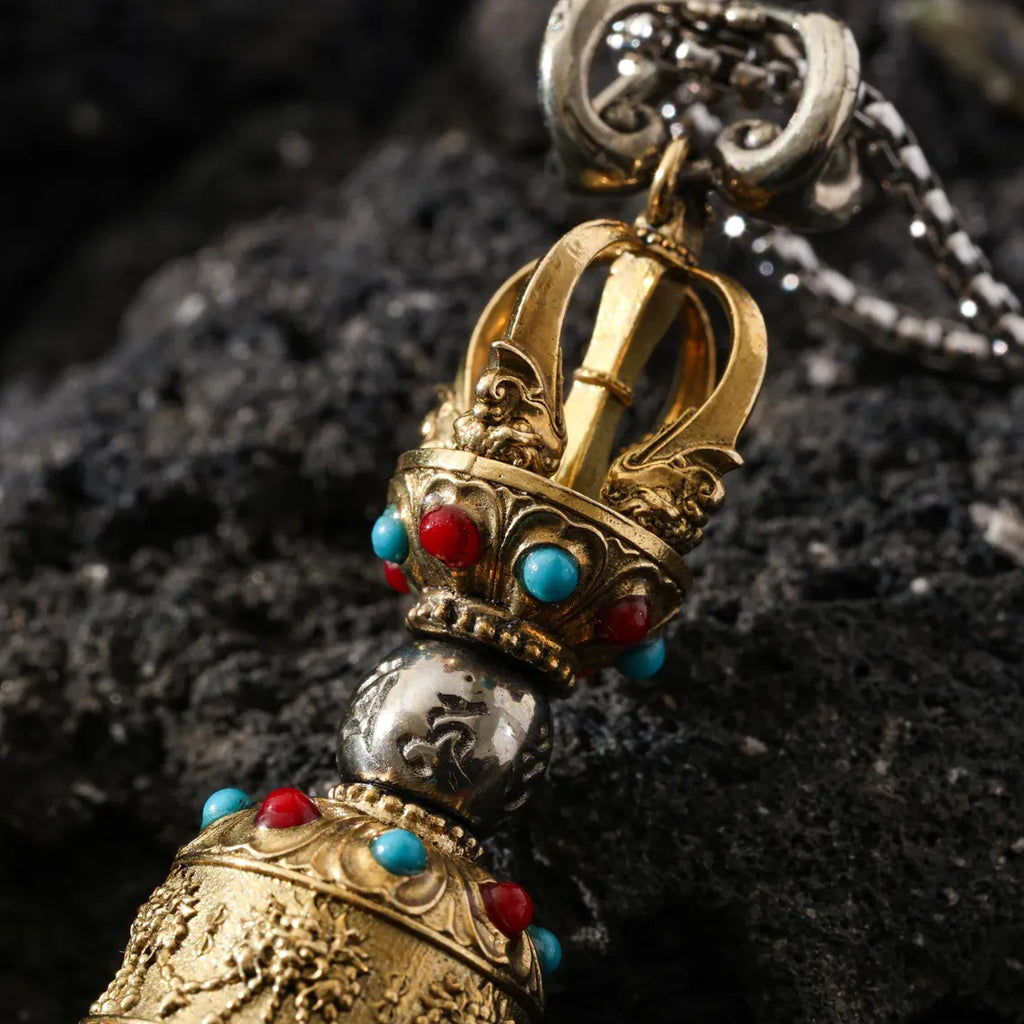 Dharma Deer Vajra Bell Pendant (Ghanta)