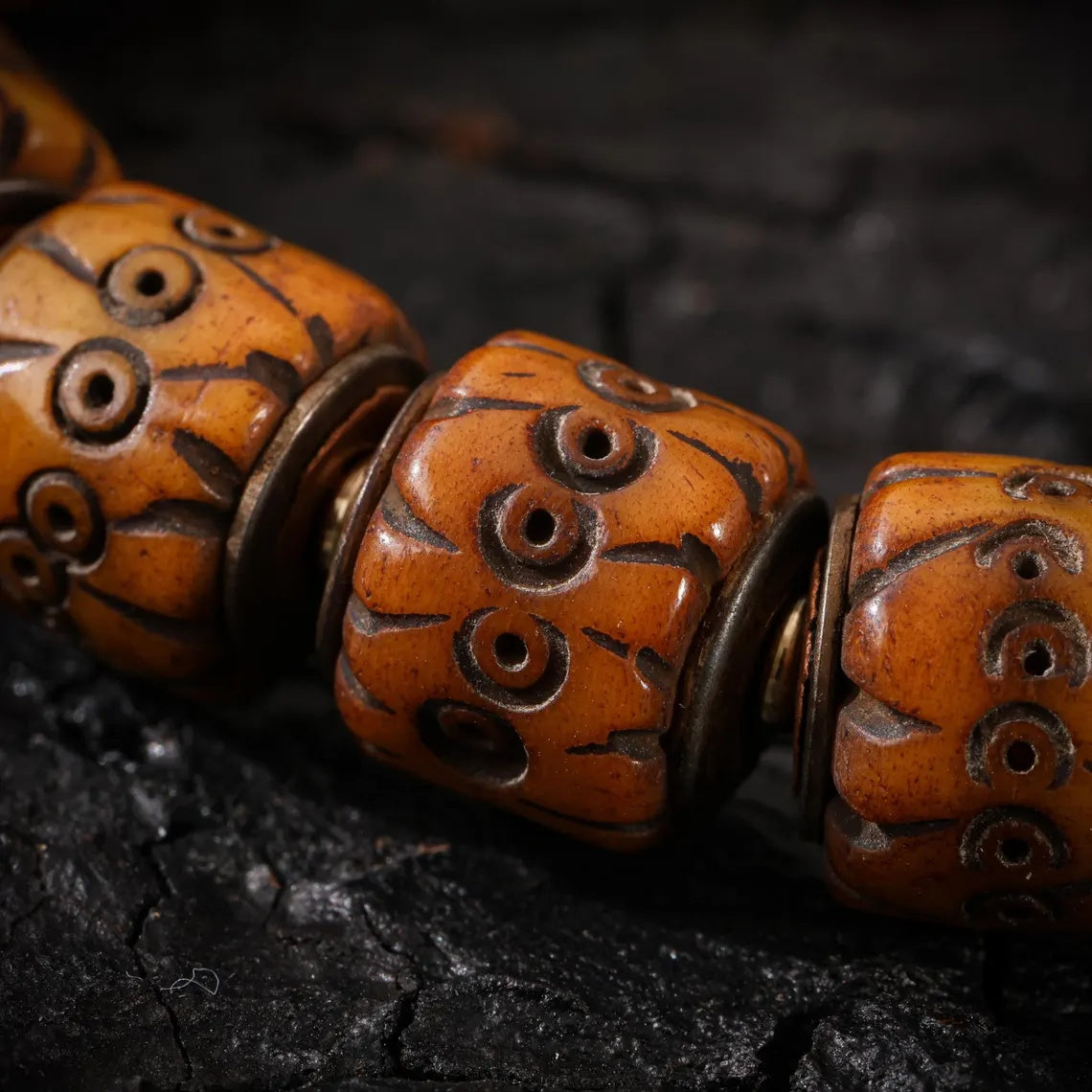 Dharma Deer Bone Skull Bracelet Tibetan Protection Talisman