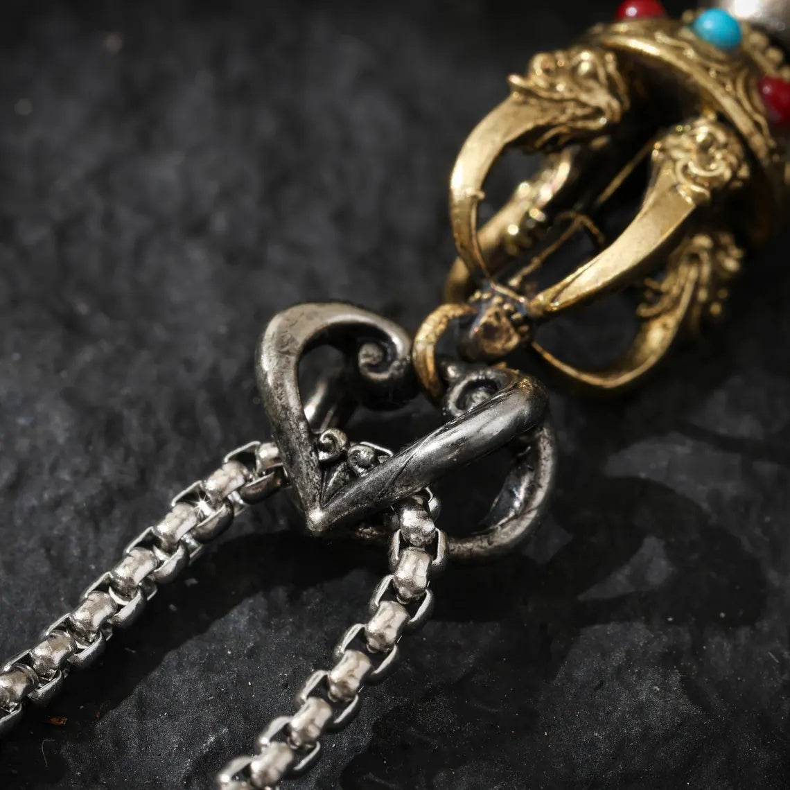 Dharma Deer Vajra Bell Pendant (Ghanta)