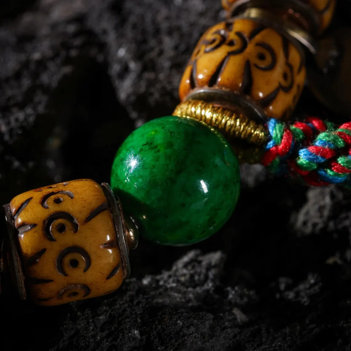 Dharma Deer Bone Skull Bracelet Tibetan Protection Talisman