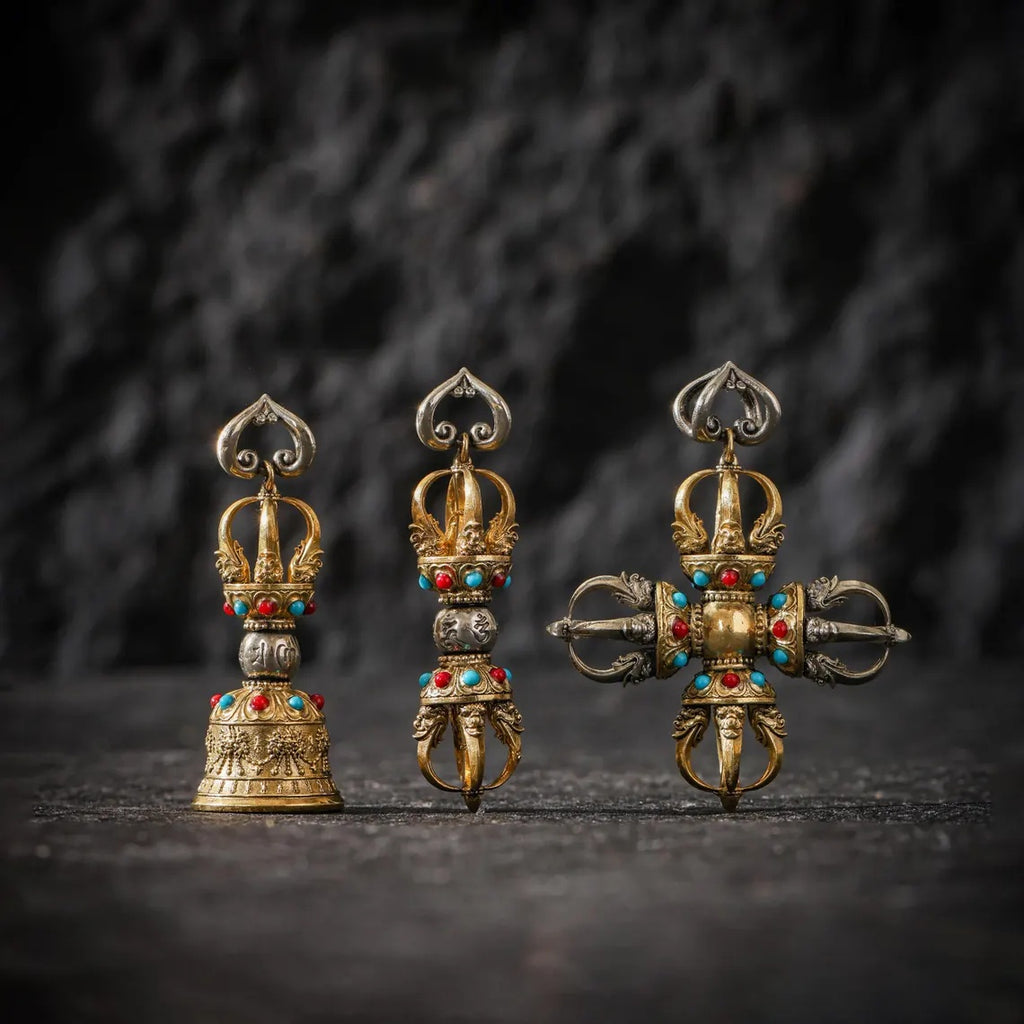 Dharma Deer Vajra Bell Pendant (Ghanta)