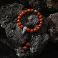 Dharma Deer Yak Bone Bracelet with Om Mani Padme Hum Bead, Adjustable Bracelet