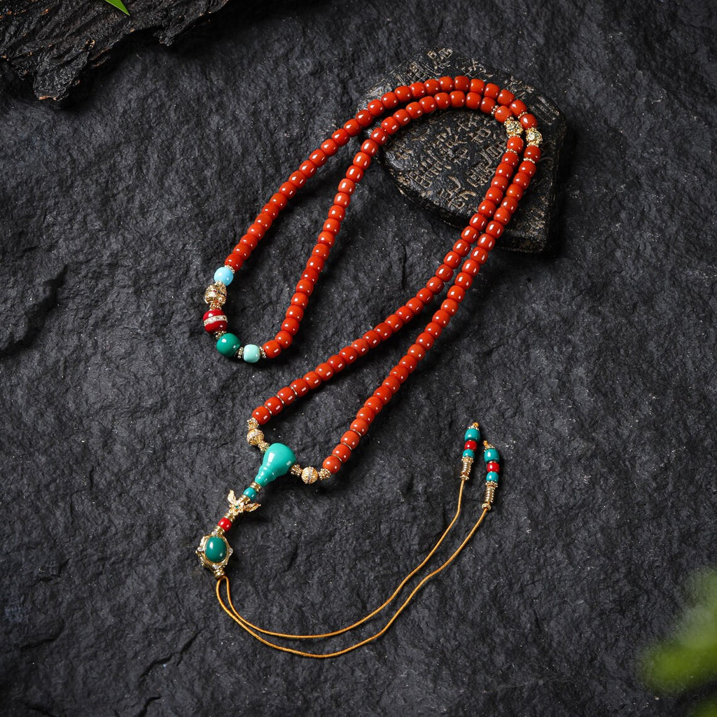 Dharma Deer Tibetan 18K Gold-Plated 108 Mala Beads
