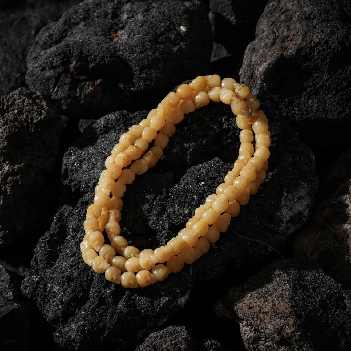Dharma Deer Bone Skull Necklace 108 Beads