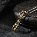 Dharma Deer Five-Pronged Vajra Pendant Tibetan Amulet