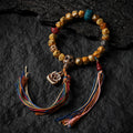Dharma Deer Yak Bone Carved Skull Bracelet Amulet