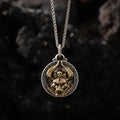 Dharma Deer Yamantaka Pendant Sterling Silver Protector Amulet Tibetan Talisman Necklace