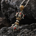 Dharma Deer Five-Pronged Vajra Pendant Necklace Tibetan Amulet