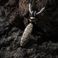 Dharma Deer Tibetan Nine-Eye Bead Necklace, Protection Talisman Jewelry, Adjustable Cord Pendant