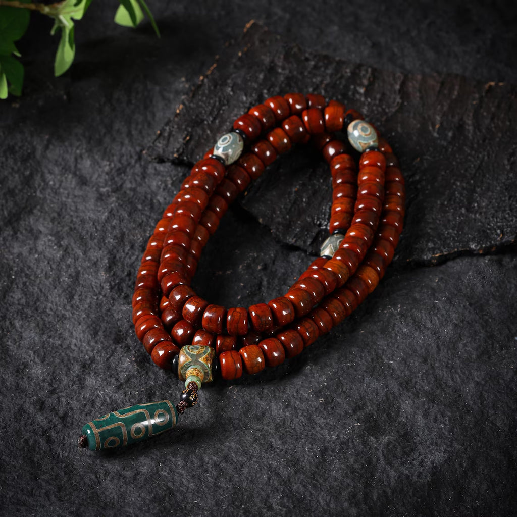 Dharma Deer Bone Necklace 108 Mala Beads