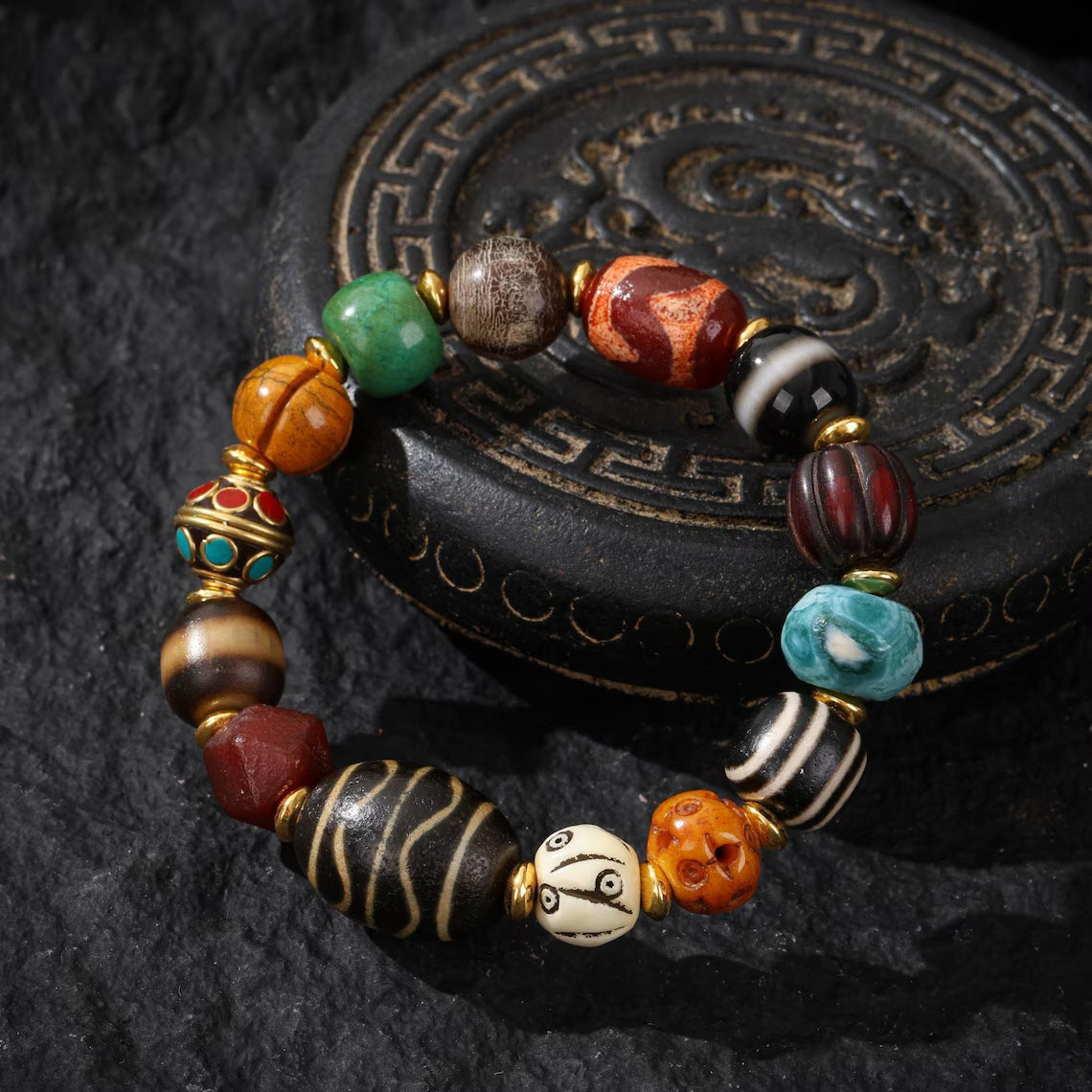 Dharma Deer Yak Bone Talisman Bracelet