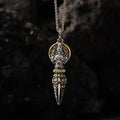 Dharma Deer Yamantaka Phurba Pendant, Sterling Silver Amulet Spinning Backplate