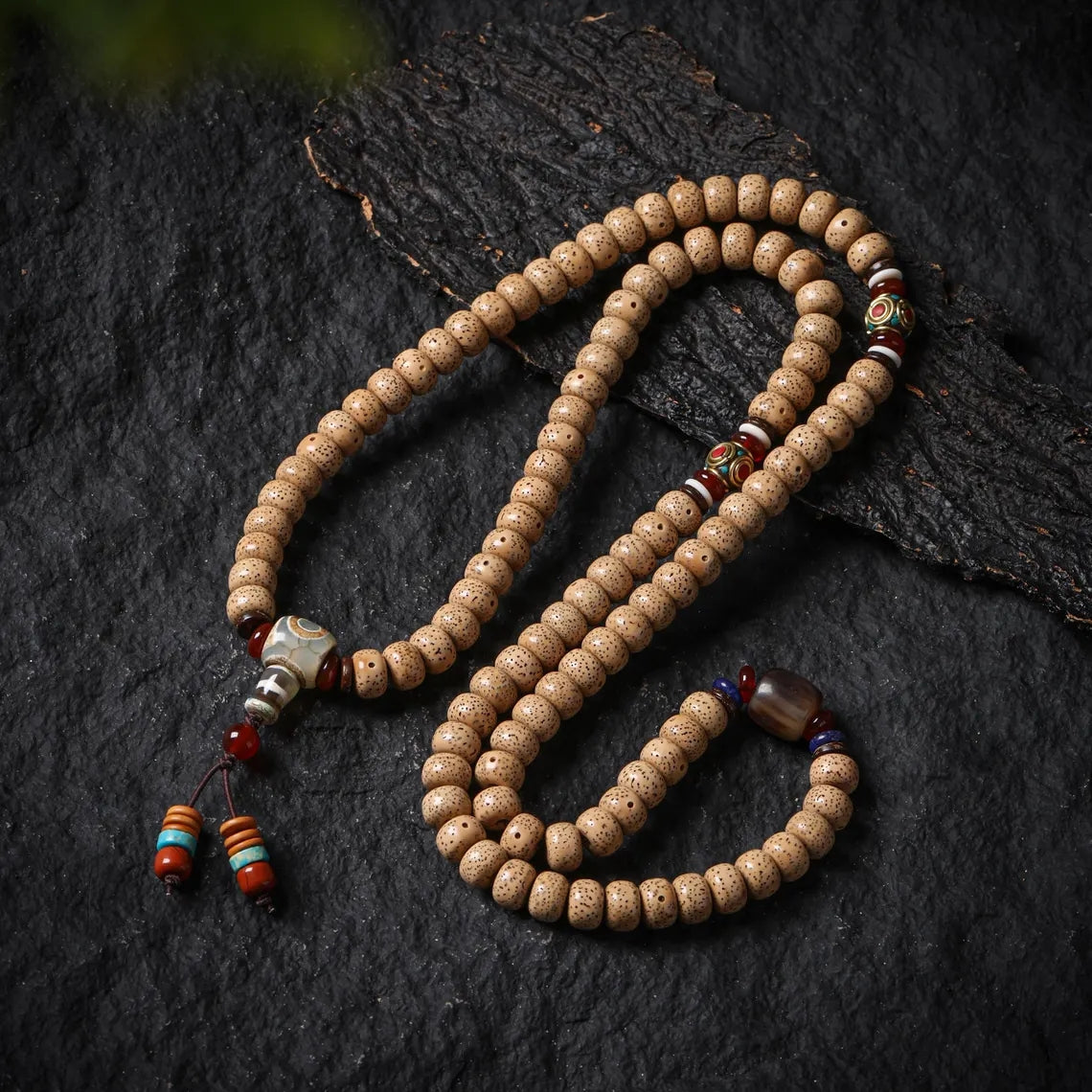 Dharma Deer Tibetan Bodhi Necklace 108 Mala Beads