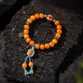 Dharma Deer Tibetan Sacred Yak Bone Bracelet Dzi & Zaki