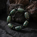 Dharma Deer Tibetan Dzi Agate Bracelet Statement Stretch Bracelet Protective Talisman Jewelry