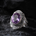 Dharma Deer Natural Amethyst Ring
