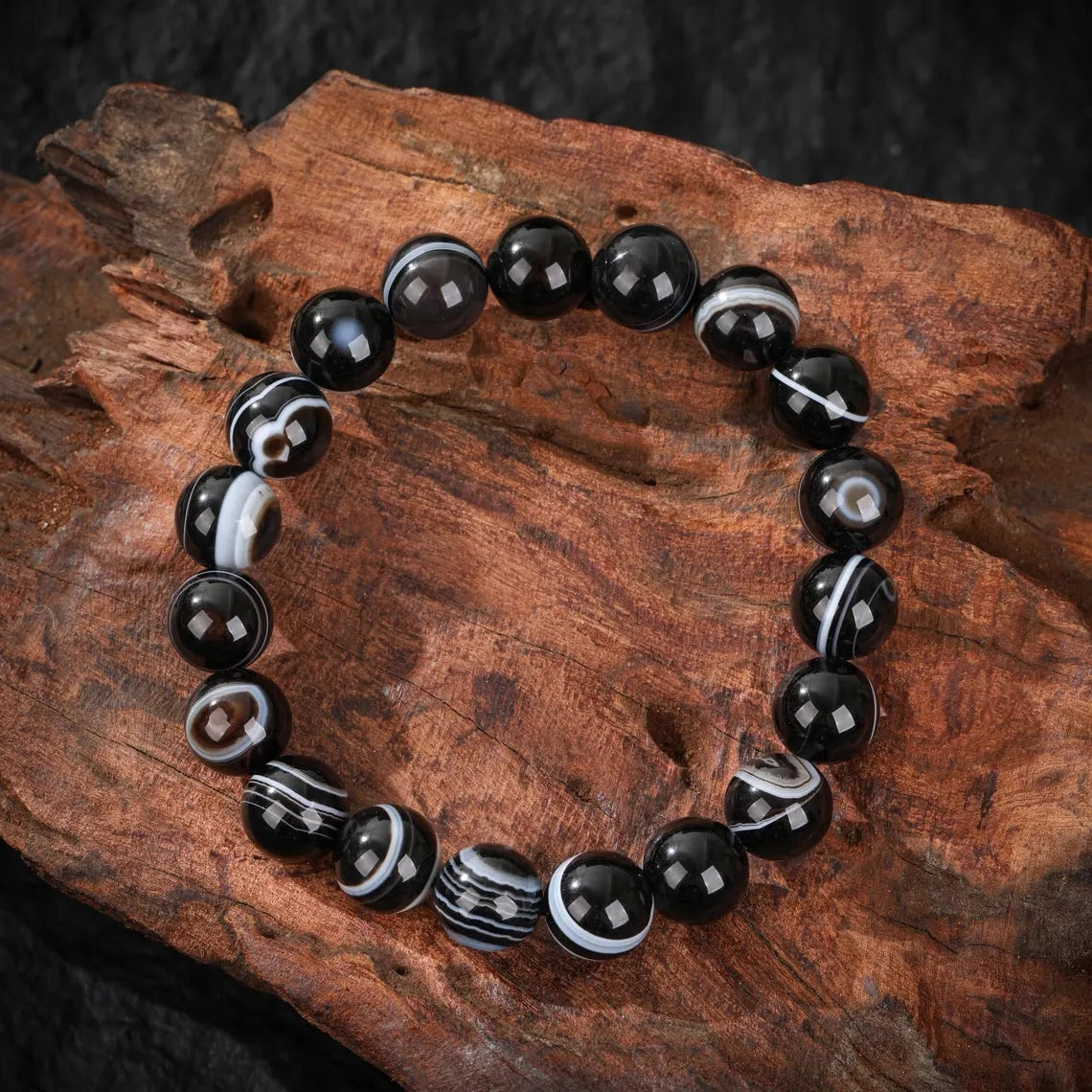 Dharma Deer Natural Black Tiger's Eye Bracelet