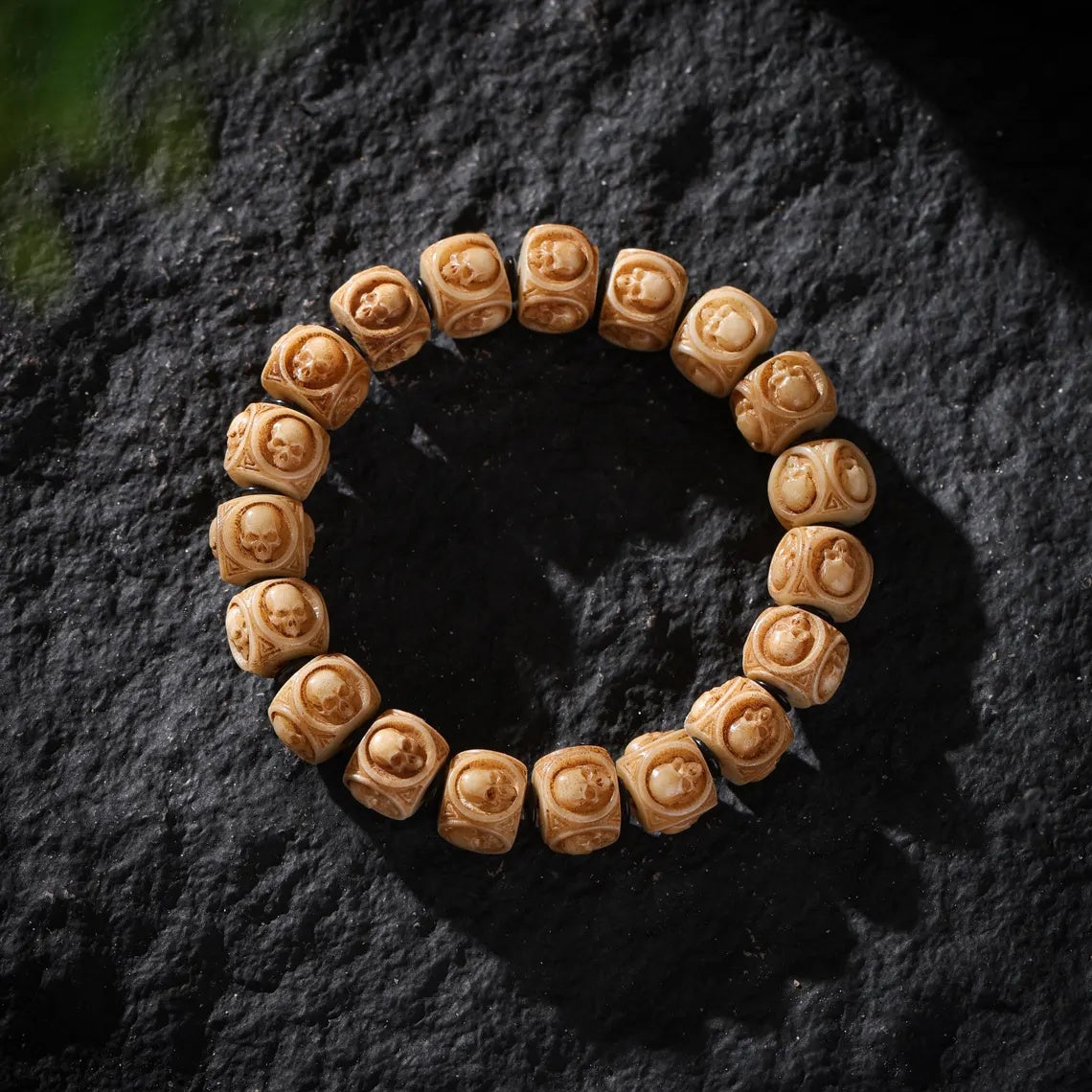 Dharma Deer Yak Bone Skull Bracelet