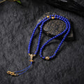 Dharma Deer Lapis Lazuli 108 Mala Necklace with Gold-Plated Accents