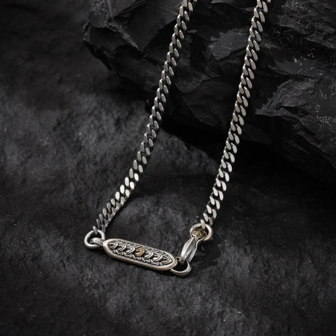 Dharma Deer Dragon Scale Chain Sterling Silver