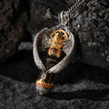 Dharma Deer Garuda Six-Eyed Dzi Bead Pendant Necklace Rotating Wheel Tibetan Amulet