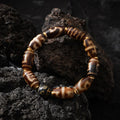 Dharma Deer Tibetan Dzi Bead Bracelet, Om Mani Padme Hum Accent Bead
