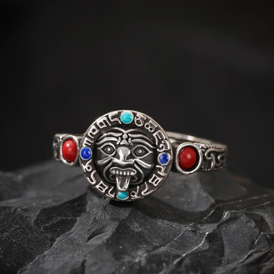 Dharma Deer Tibetan Wealth Protector Zaki Sterling Silver Ring