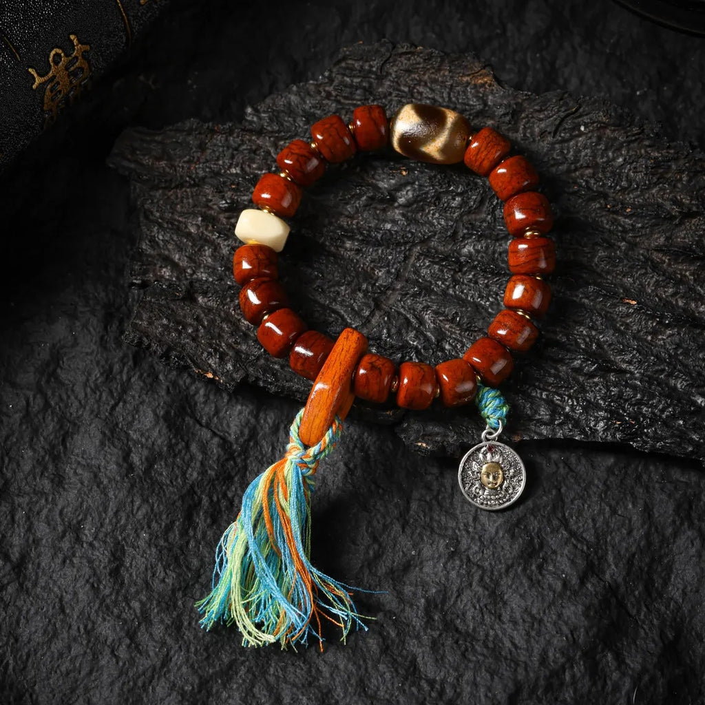 Dharma Deer Yak Bone Bracelet Tibetan Protection Talisman