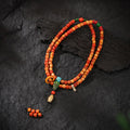 Dharma Deer Bone Skull Necklace 108 Mala Beads
