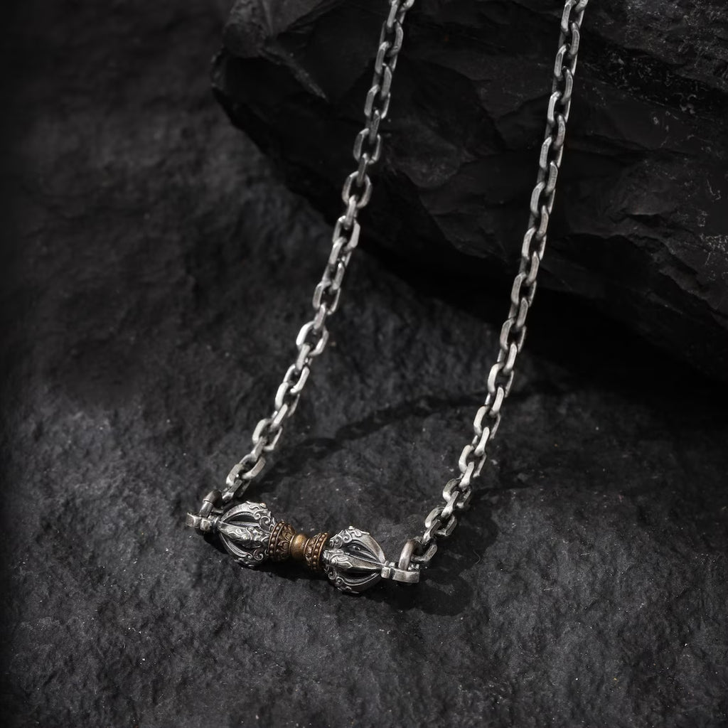 Dharma Deer Five-Pronged Vajra Necklace