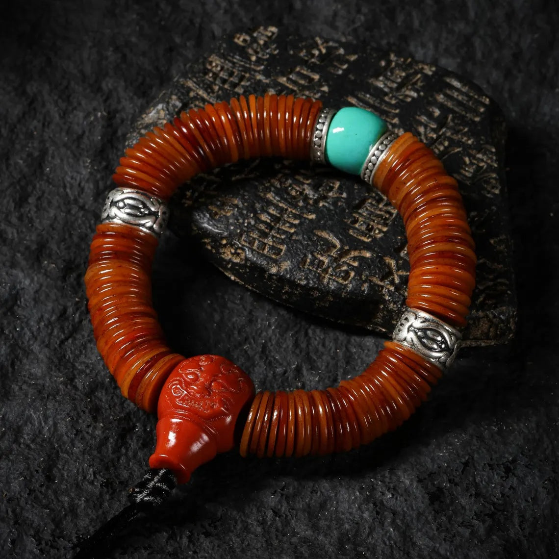 Dharma Deer Yak Bone Bracelet 108 Disc Beads