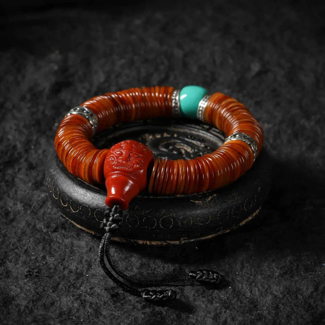 Dharma Deer Yak Bone Bracelet 108 Disc Beads