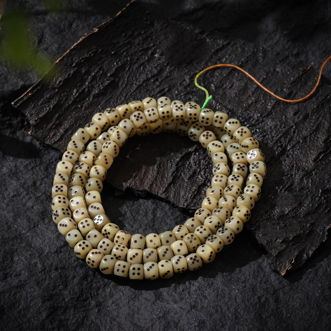 Dharma Deer Tibetan Bone Mala Necklace 108 Prayer Beads