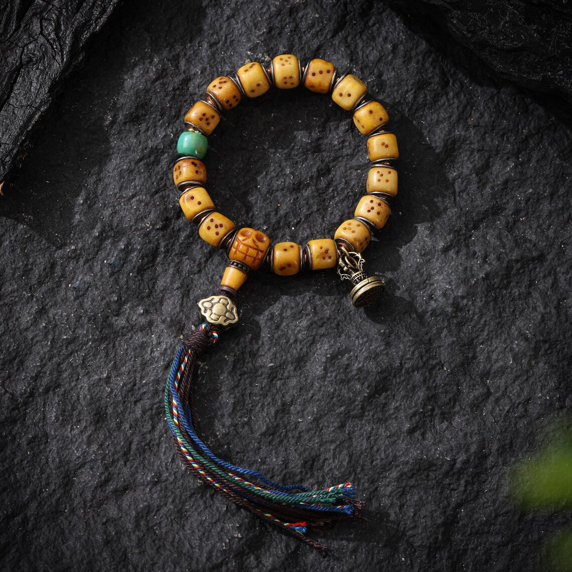 Dharma Deer Bone Bracelet Turquoise Jewelry
