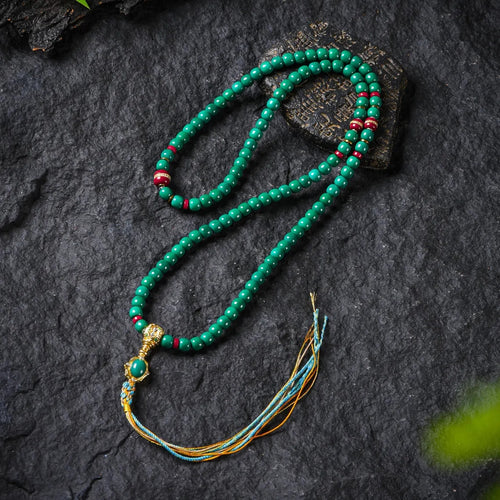 Dharma Deer 18K Gold-Plated 108 Mala Beads