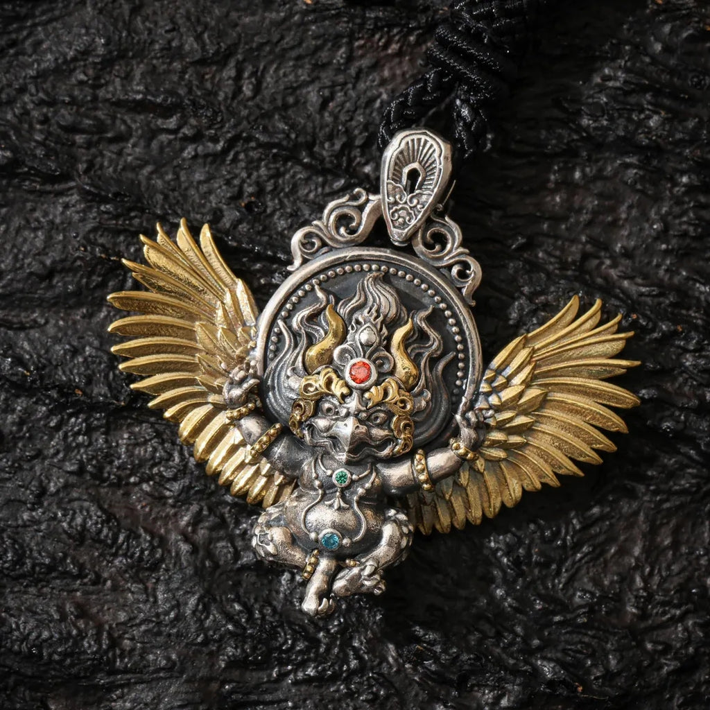 Dharma Deer Tibetan Garuda Amulet Necklace