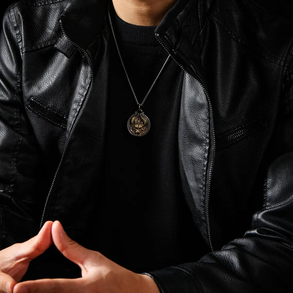 Dharma Deer Yamantaka Pendant Sterling Silver Protector Amulet Tibetan Talisman Necklace