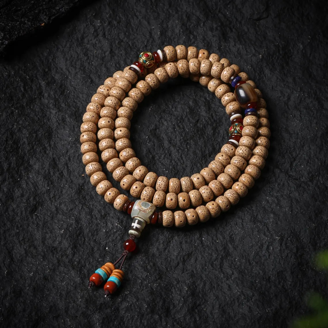 Dharma Deer Tibetan Bodhi Necklace 108 Mala Beads