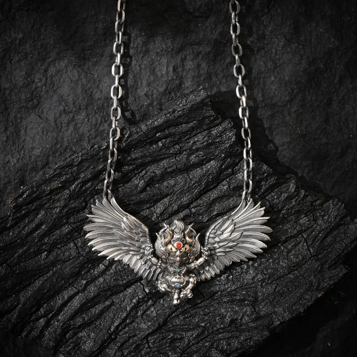 Dharma Deer Tibetan Garuda Amulet Necklace