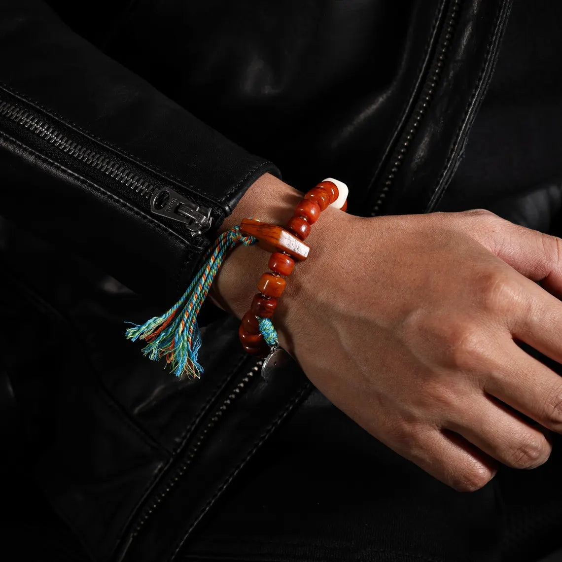 Dharma Deer Yak Bone Bracelet Tibetan Protection Talisman