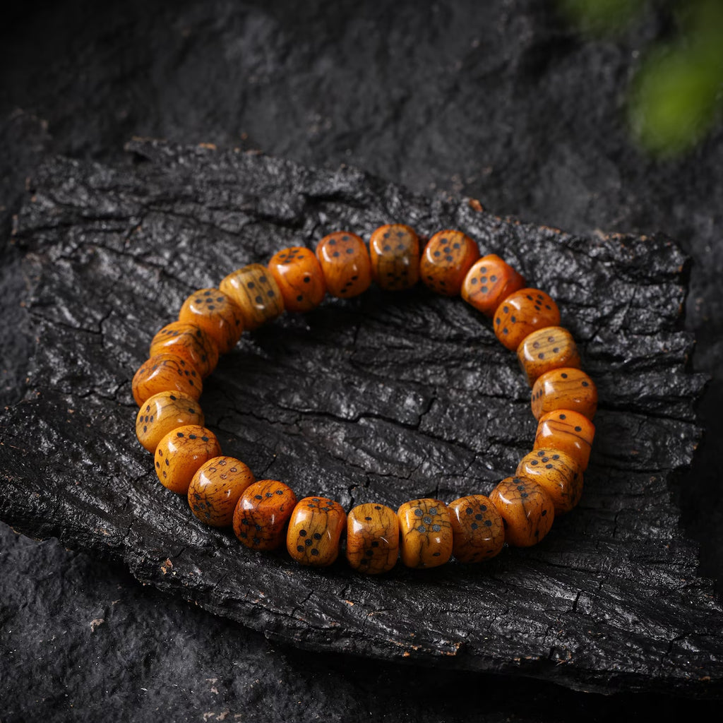 Dharma Deer Yak Bone Dice Fortune Bracelet Tibetan Amulet