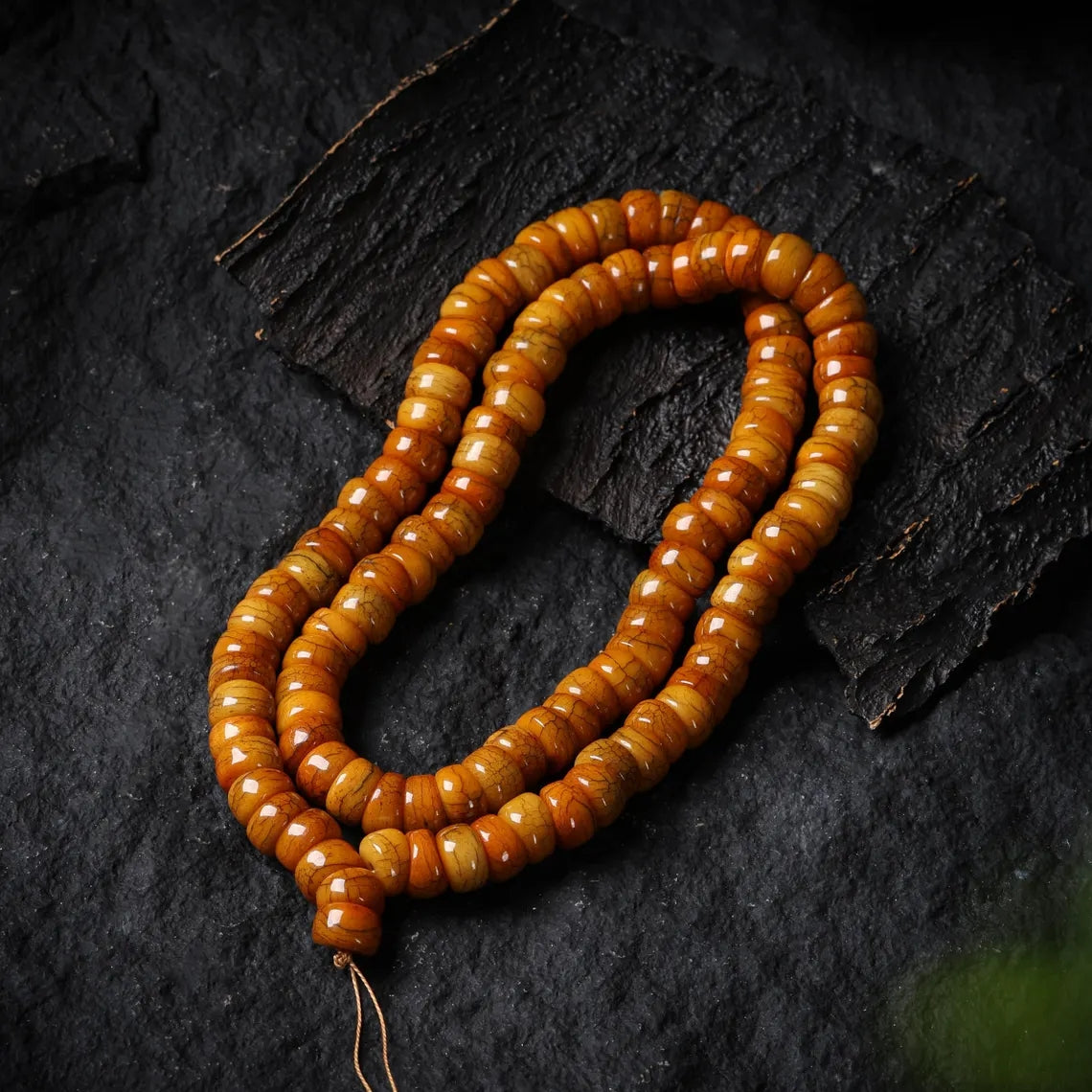 Dharma Deer Bone Necklace 108 Mala Beads