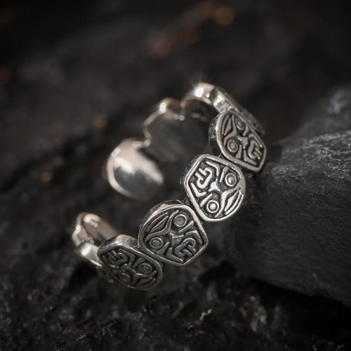 Dharma Deer Adjustable Ring Tibetan Wealth Protector Zaki
