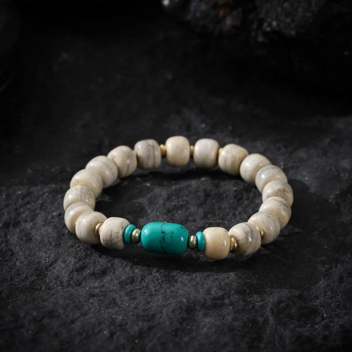 Dharma Deer Bone Bracelet Turquoise Jewelry