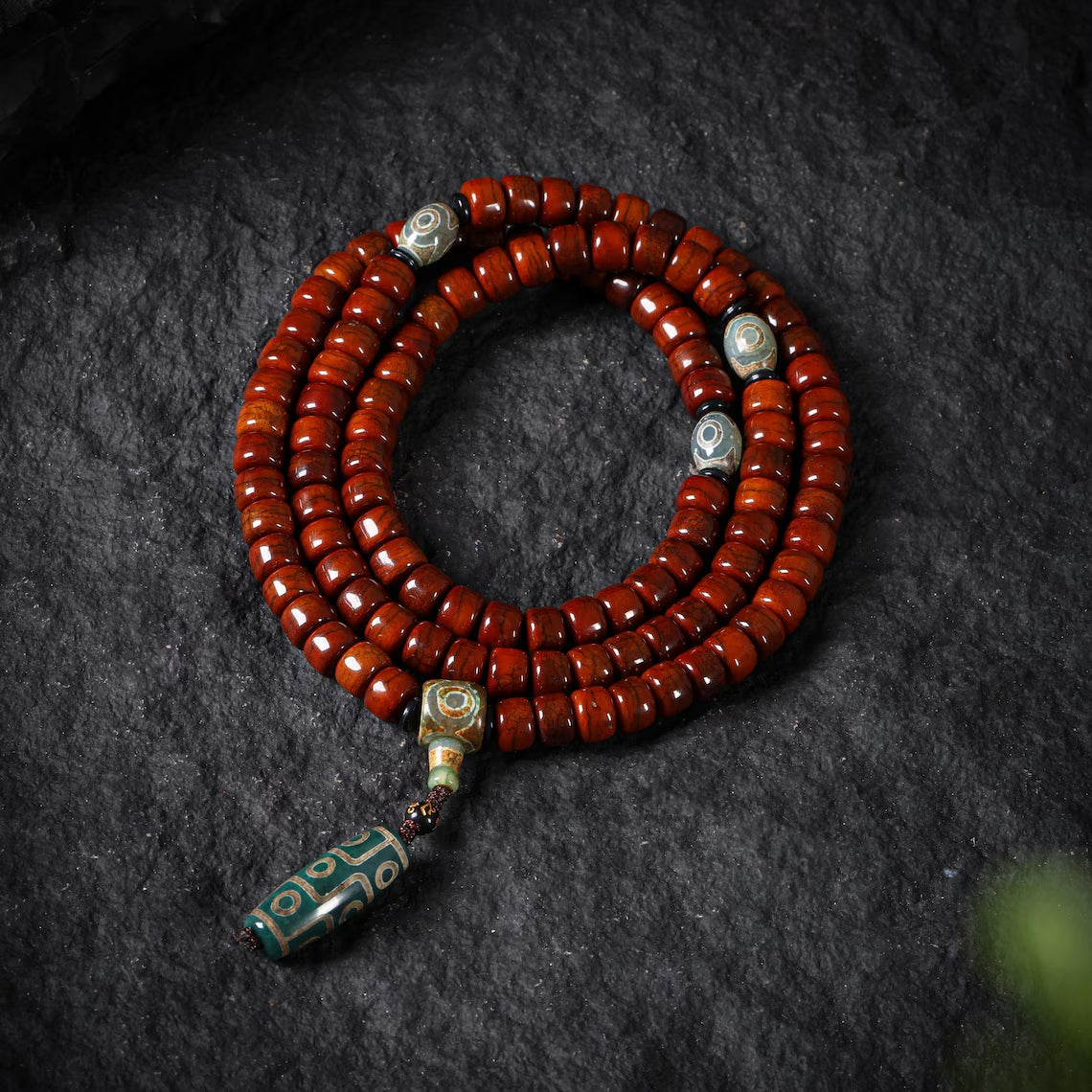 Dharma Deer Bone Necklace 108 Mala Beads