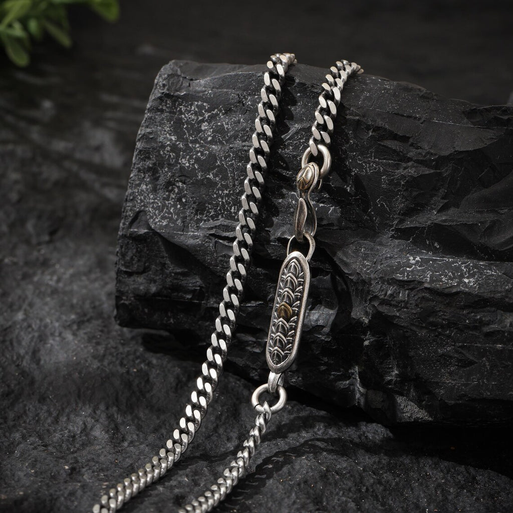 Dharma Deer Dragon Scale Chain Sterling Silver