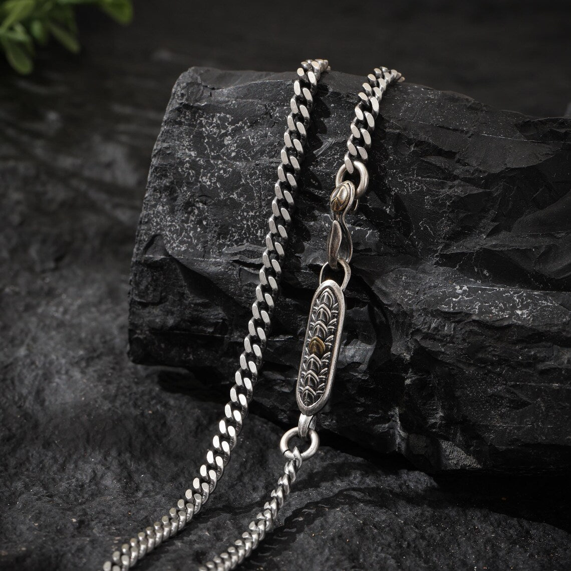 Dharma Deer Dragon Scale Chain Sterling Silver