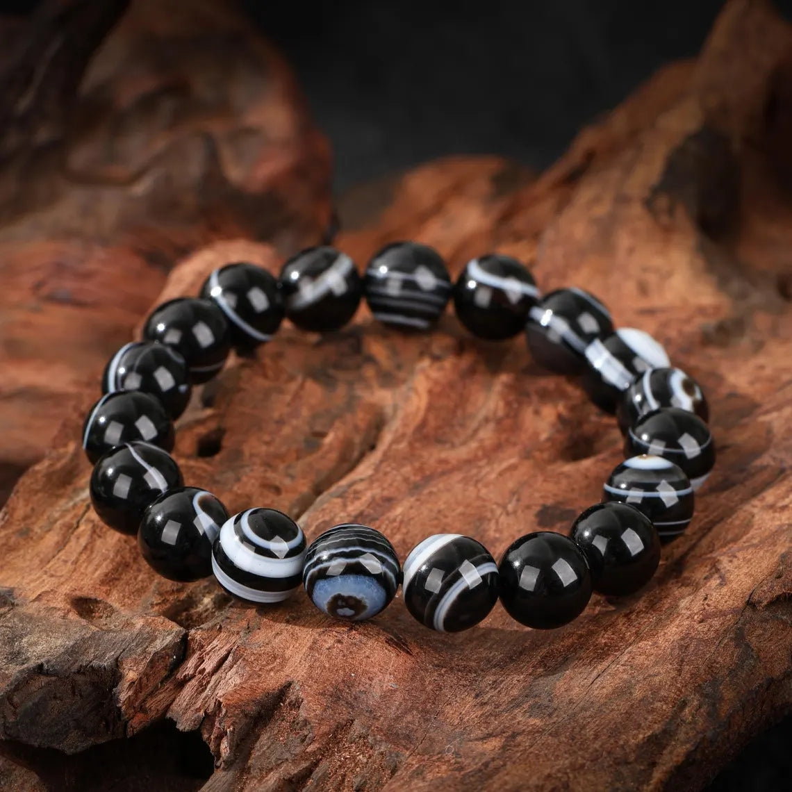 Dharma Deer Natural Black Tiger's Eye Bracelet