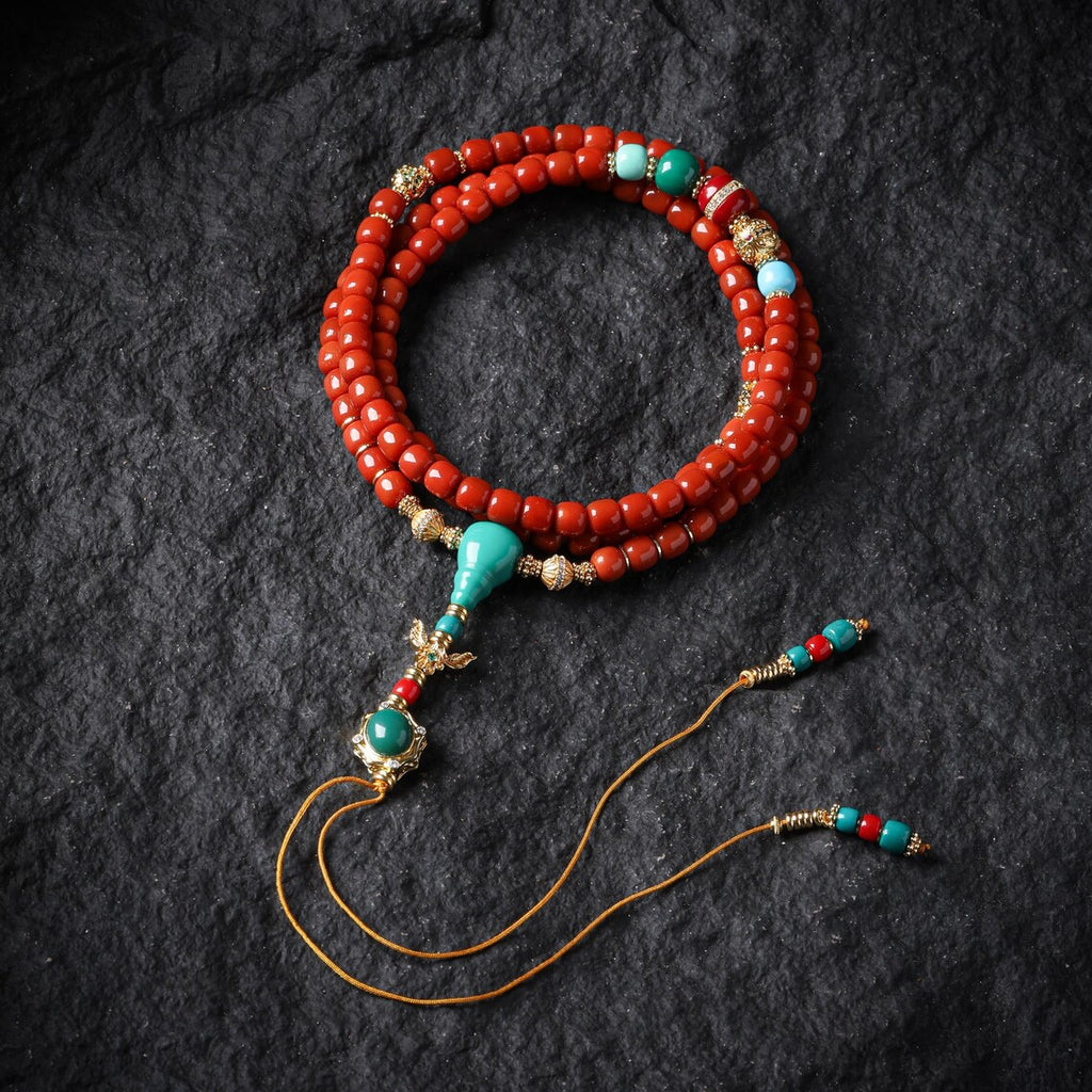 Dharma Deer Tibetan 18K Gold-Plated 108 Mala Beads