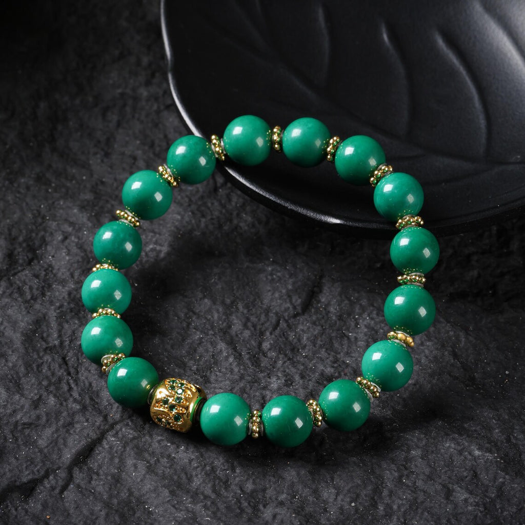 Dharma Deer Turquoise 18K Gold Plated Natural Peridot Bracelet